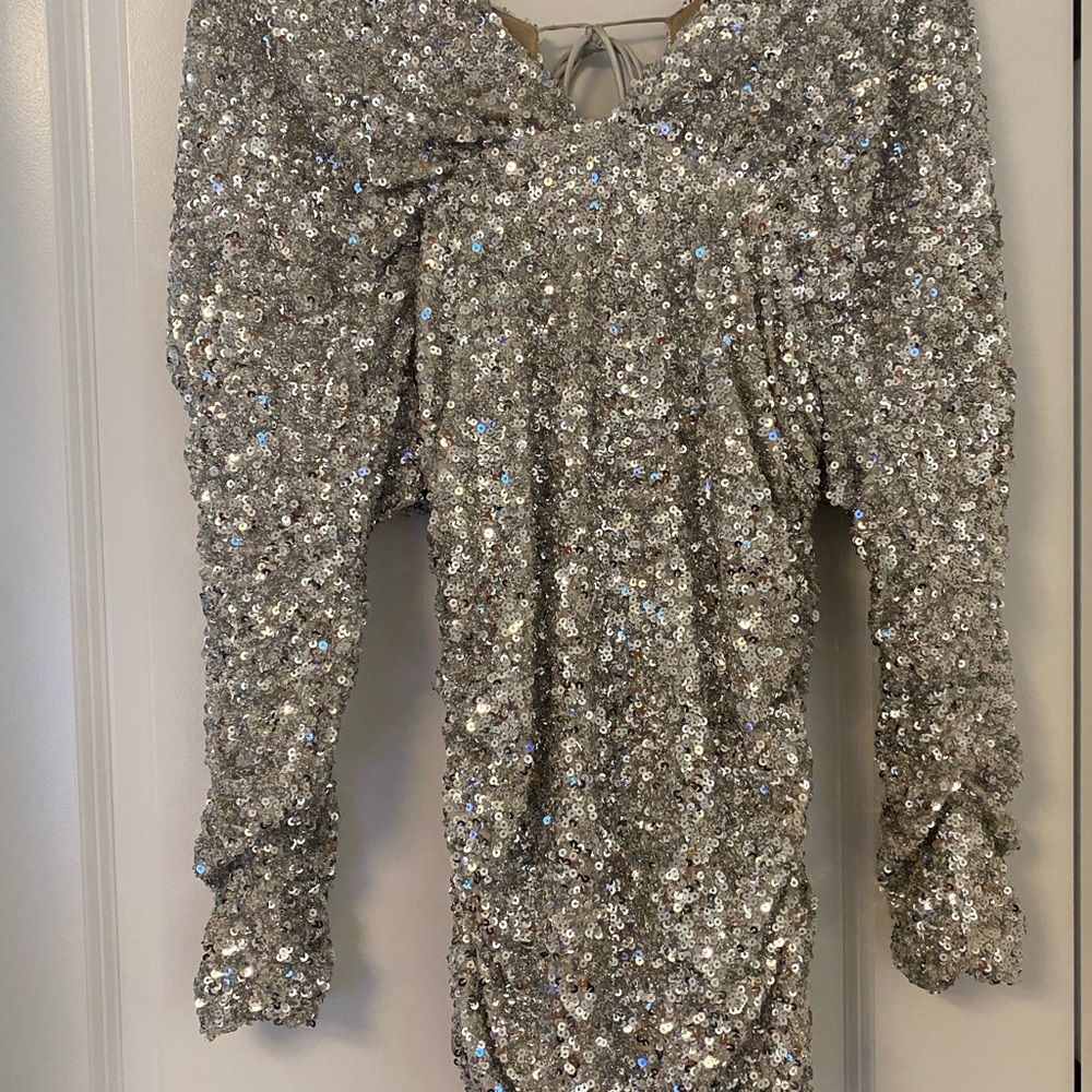 Silver Sequin Dress size M/L